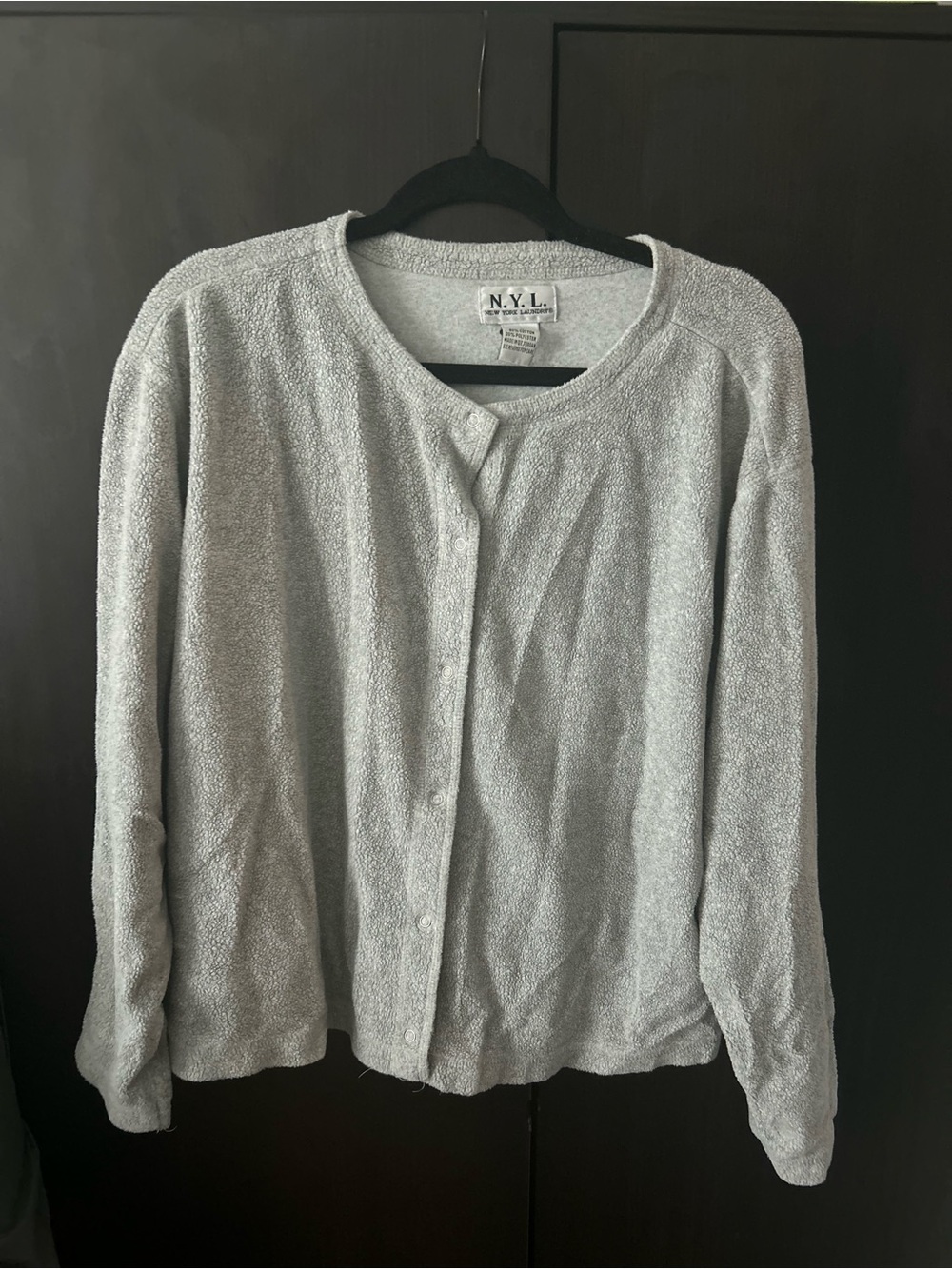 New York Laundry Light Gray s Button Cardigan